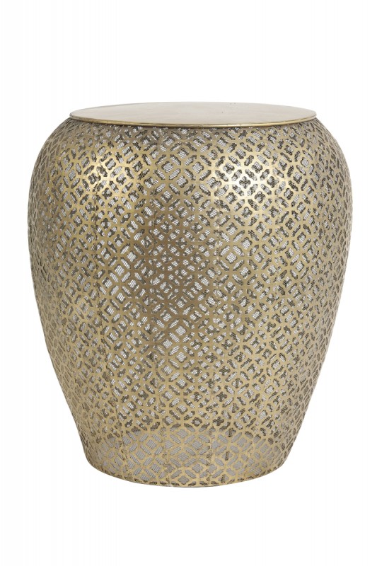 SIDETABLE BRASS OPENWORK PATTERN     - CAFE, SIDETABLES